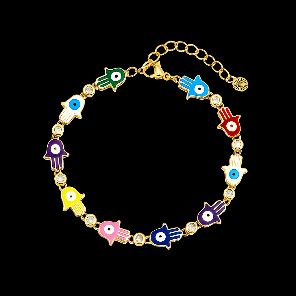 EVIL EYE HAMSA GOLD BRACELET