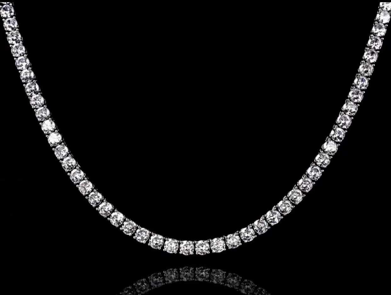 SILVER CROSS DIAMOND NECKLACE