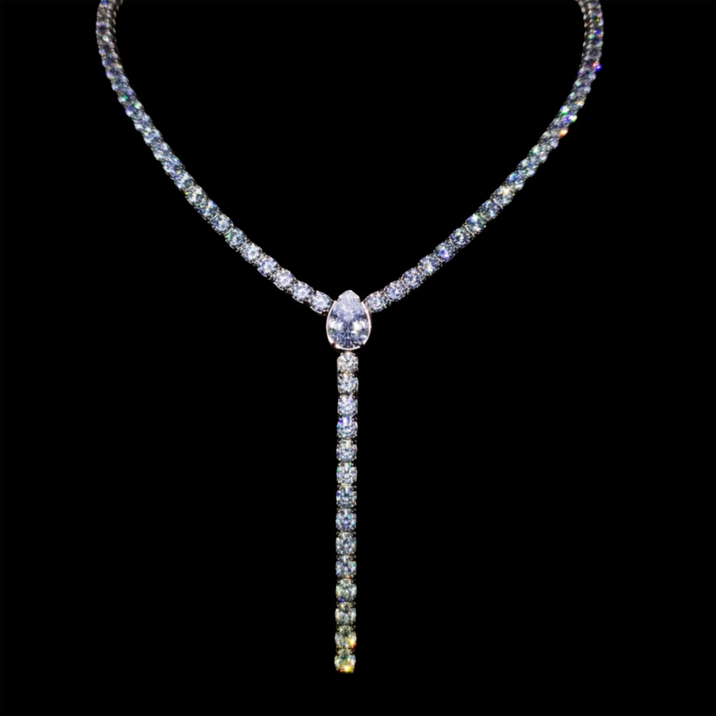 WHITE GOLD TENNIS CHAIN ROSARY