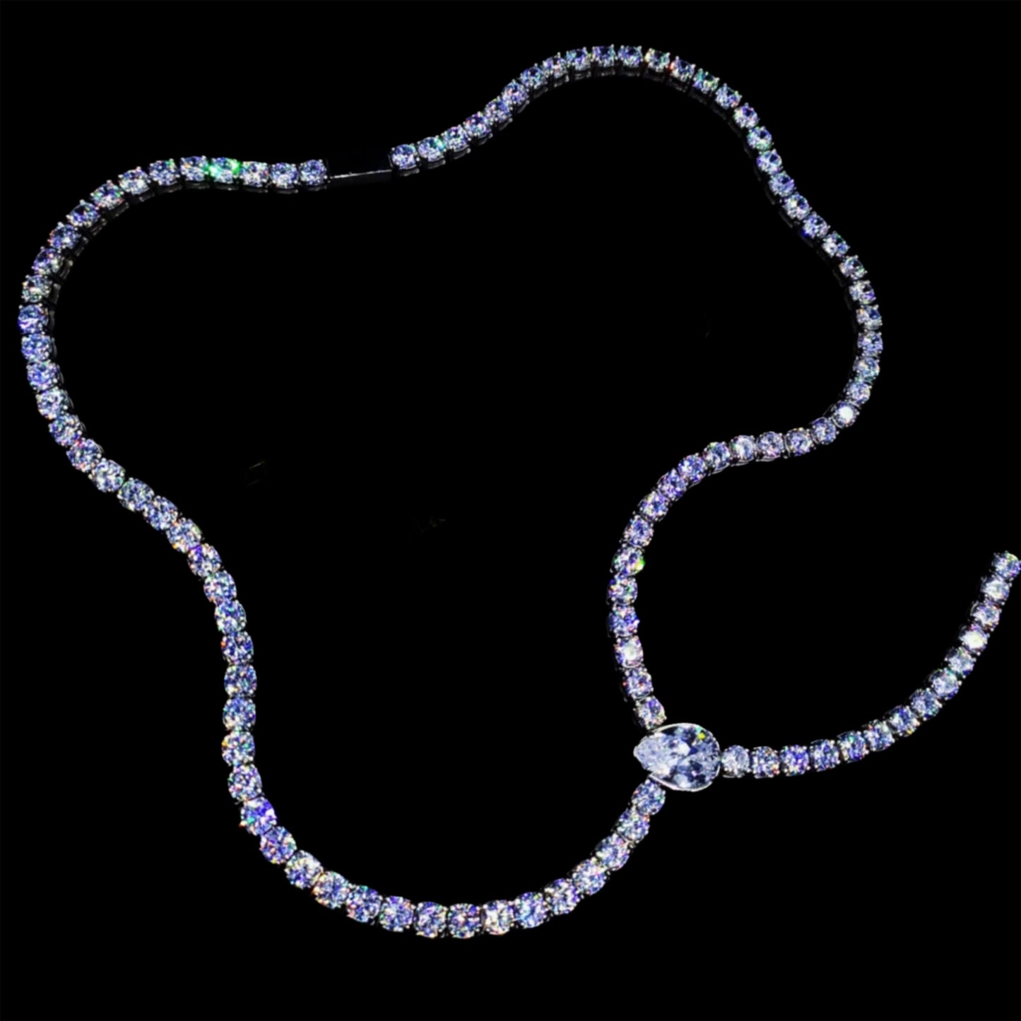 WHITE GOLD TENNIS CHAIN ROSARY