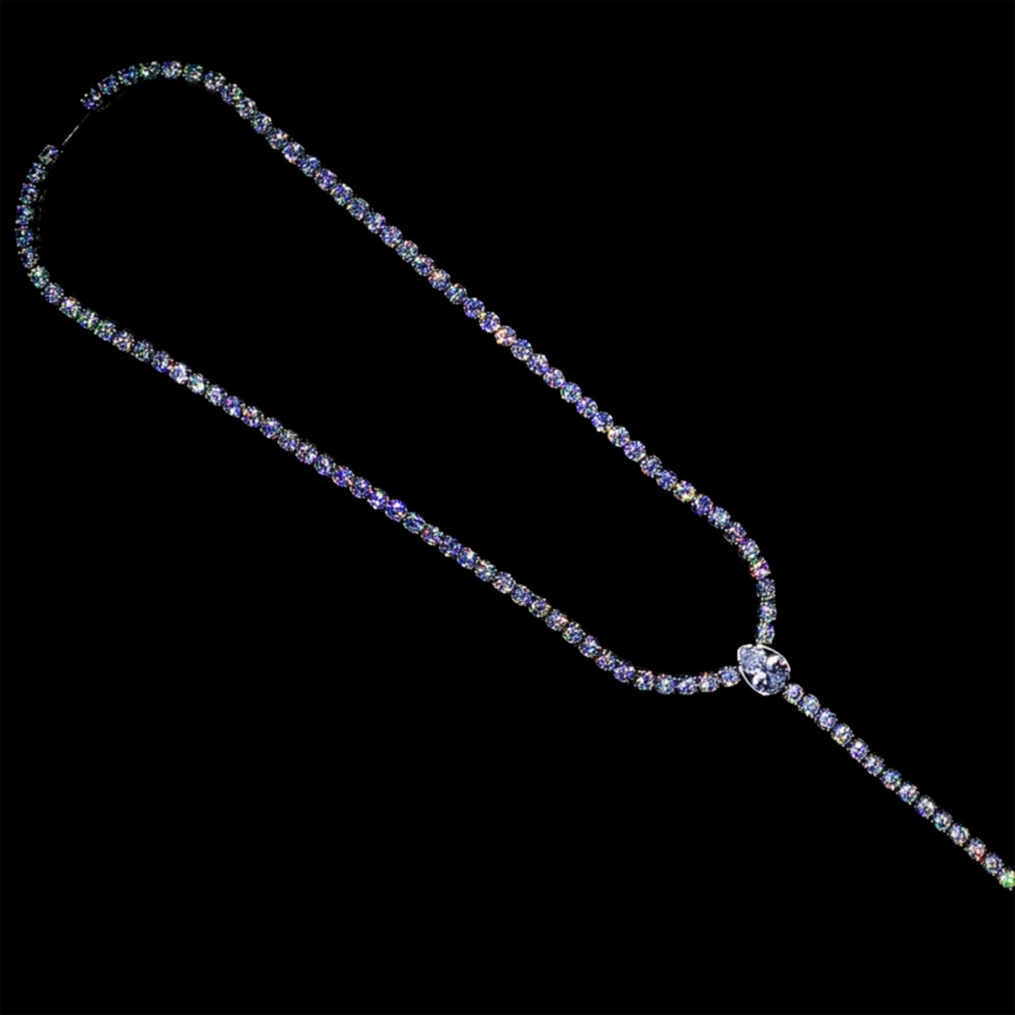 WHITE GOLD TENNIS CHAIN ROSARY