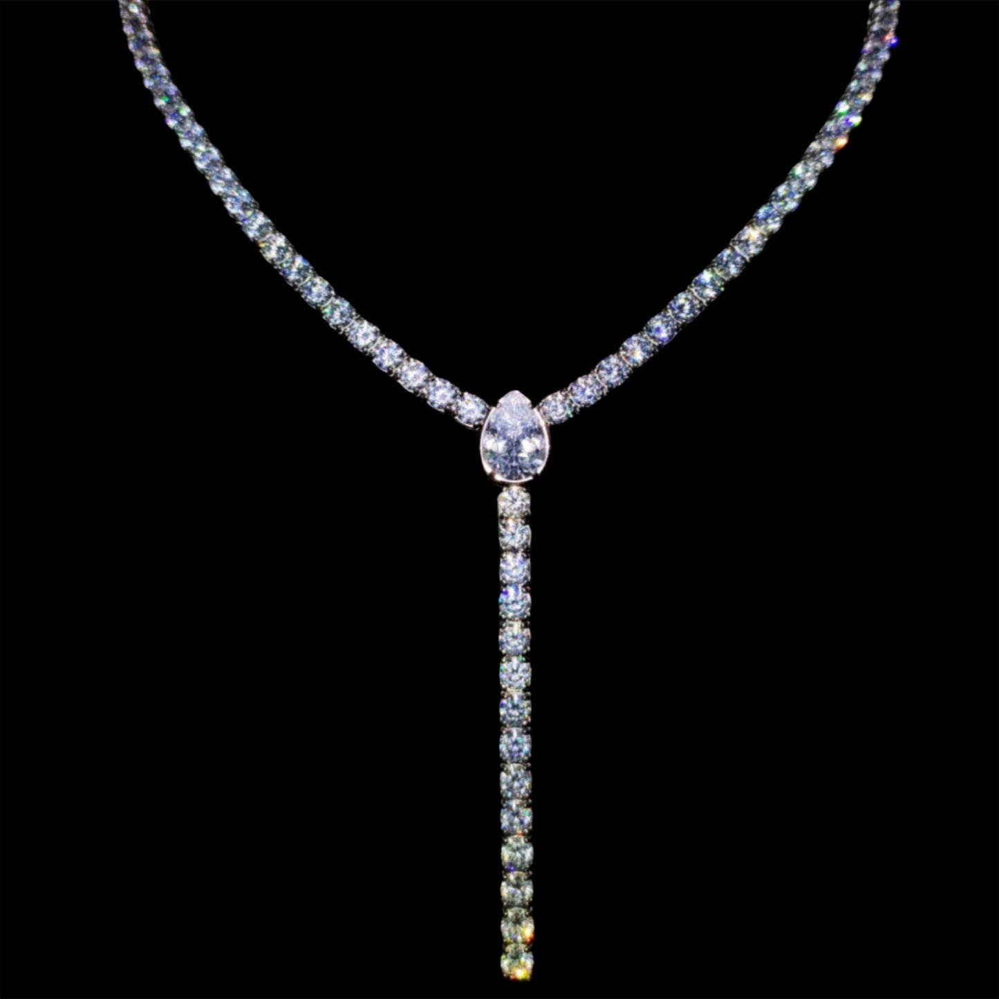 WHITE GOLD TENNIS CHAIN ROSARY