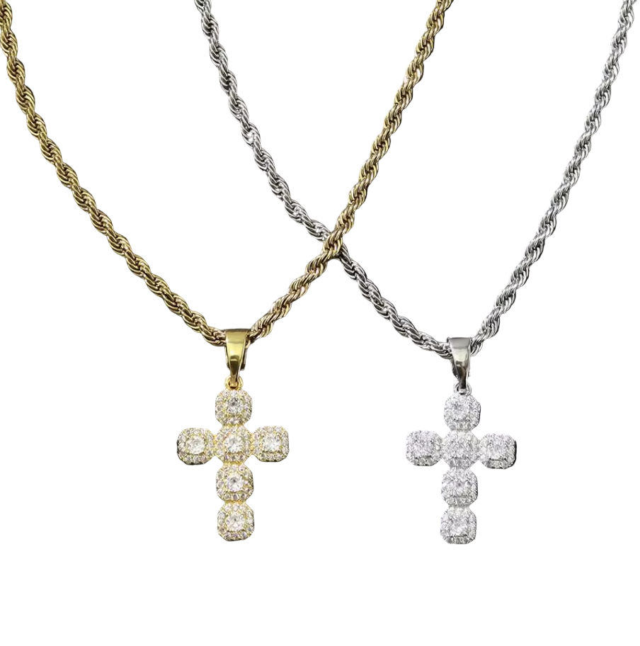 MINI DIAMOND CROSS NECKLACE