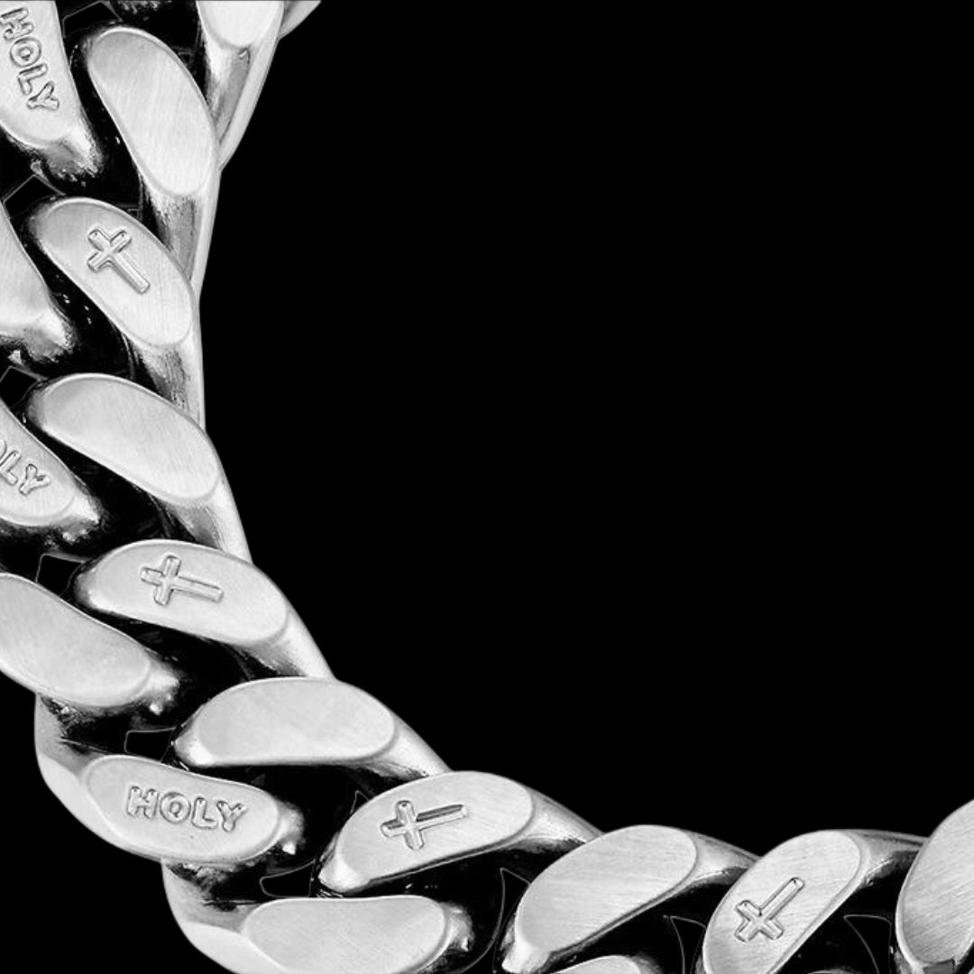 "HOLY" ENGRAVED CUBAN NECKLACE