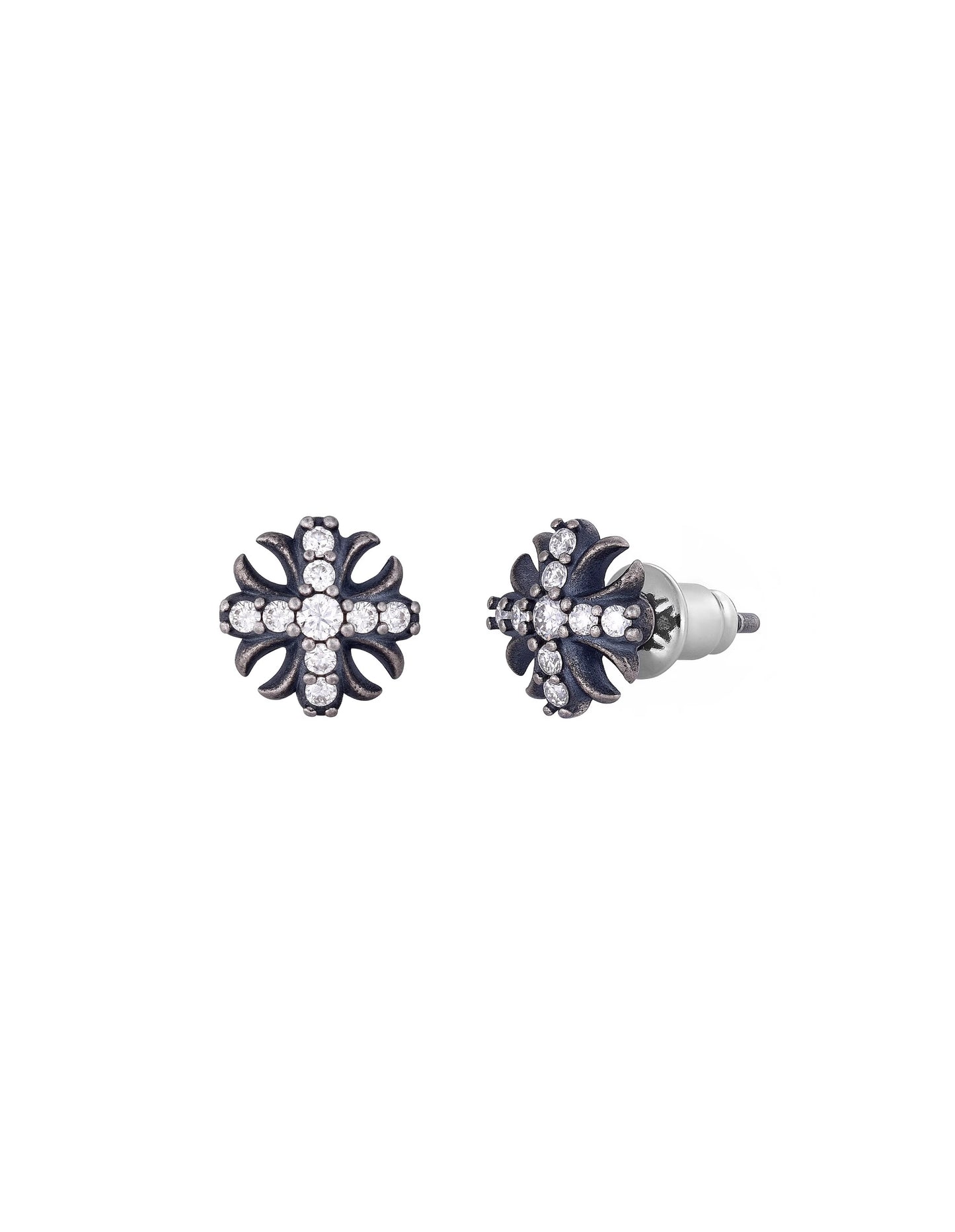 MOISSANITE "IRIS" CROSS EARRINGS
