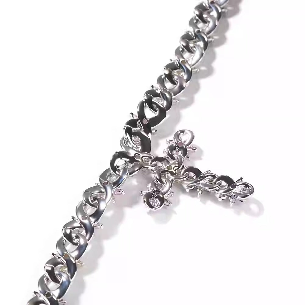 "BLOSSOM" FLOWER CROSS NECKLACE