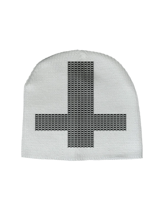 STUDDED CROSS BEANIE