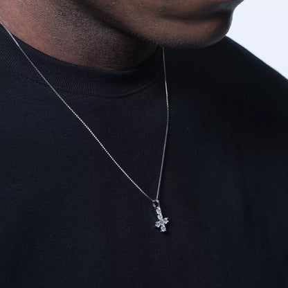 18K WHITE GOLD MICRO ST PETER'S CROSS
