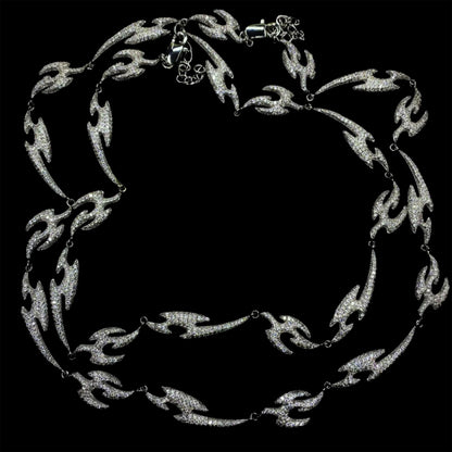 WHITE GOLD TRIBAL CHAIN