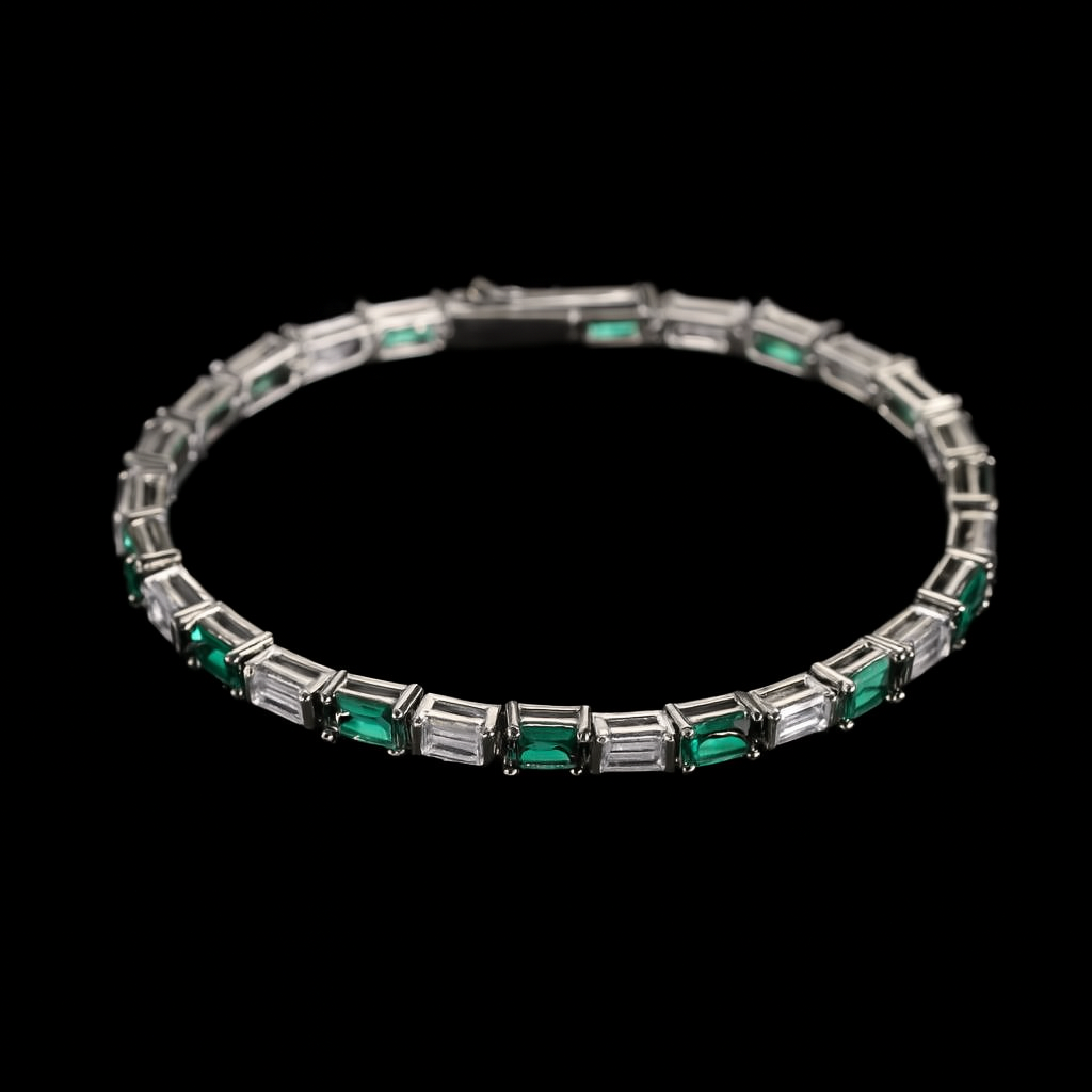 "EMERALD" BAGUETTE-CUT TENNIS BRACELET
