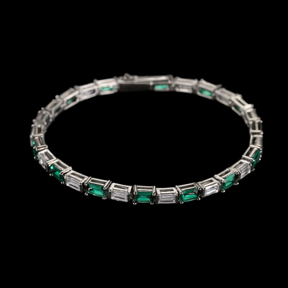 "EMERALD" BAGUETTE-CUT TENNIS BRACELET