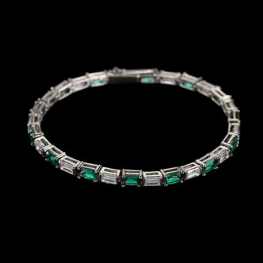 "EMERALD" BAGUETTE-CUT TENNIS BRACELET