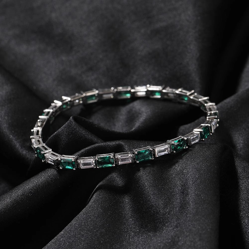 "EMERALD" BAGUETTE-CUT TENNIS BRACELET