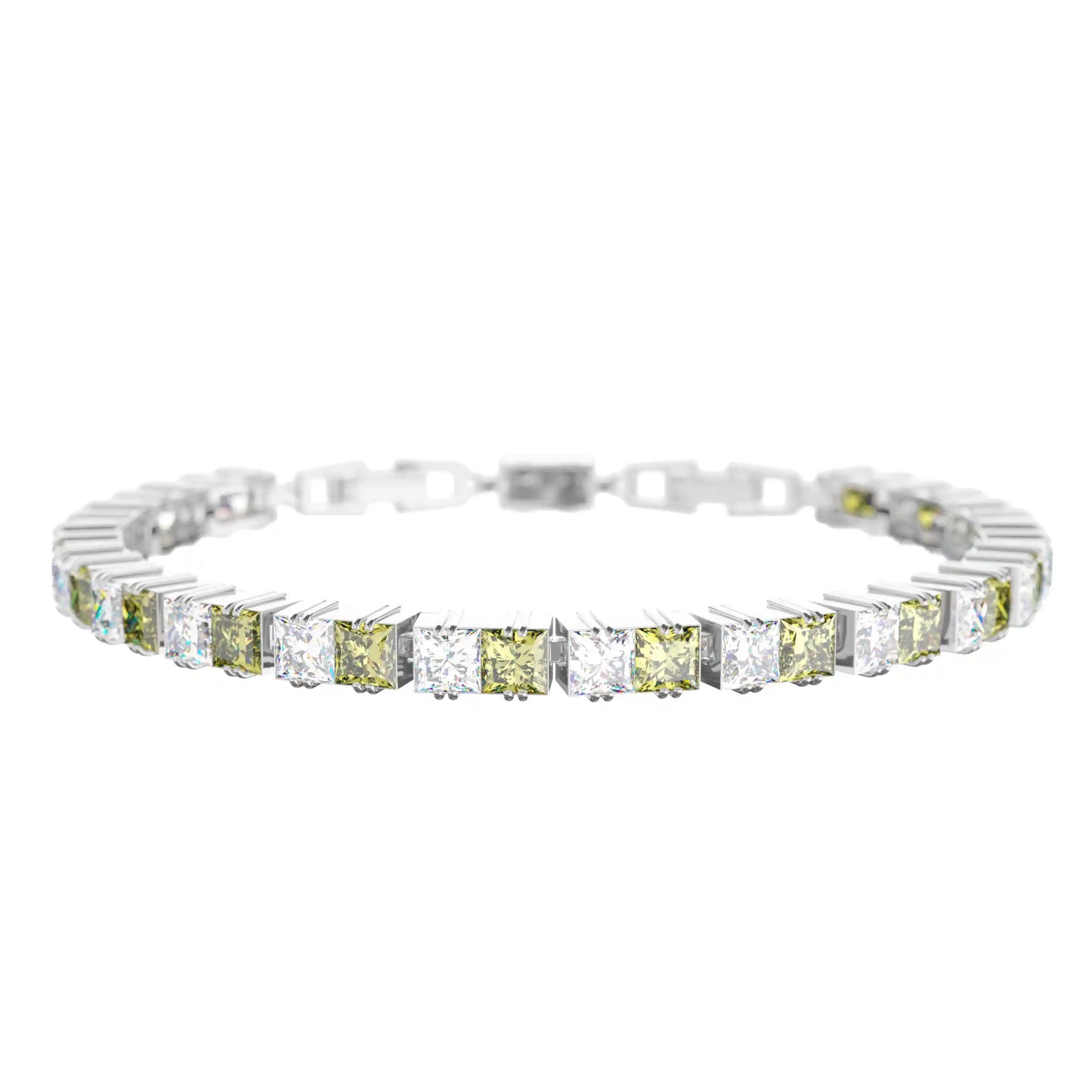 ASSORTED PRINCESS CUT DIAMOND TENNIS BRACELET