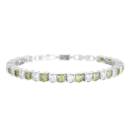 ASSORTED PRINCESS CUT DIAMOND TENNIS BRACELET