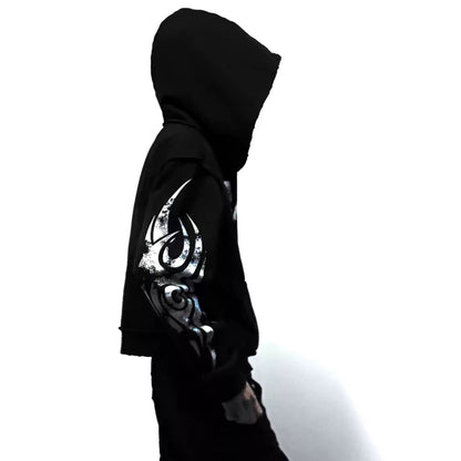 "UVC" VAMPIRE CLUB DISTRESSED HOODIE
