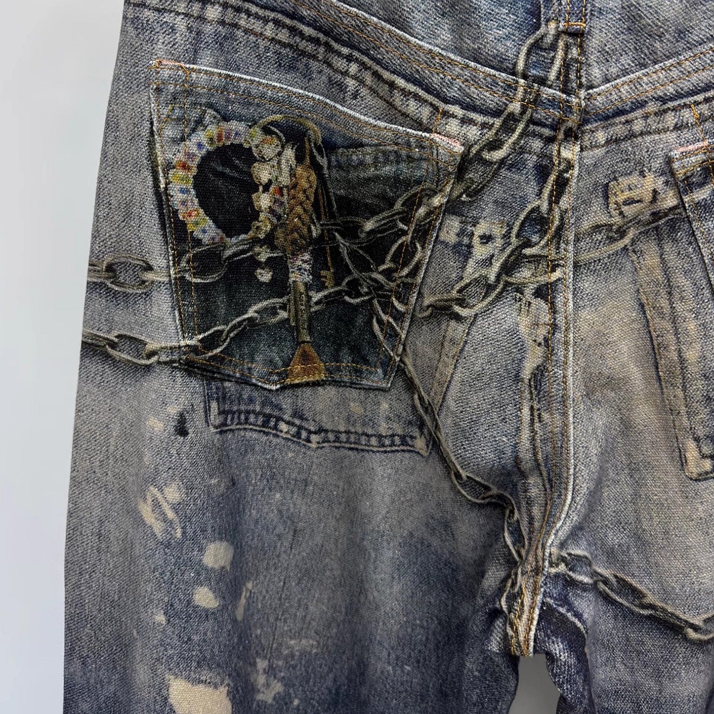 POCKETCHAIN PRINTED DENIM
