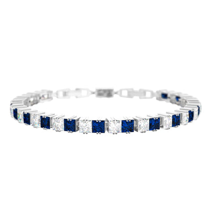ASSORTED PRINCESS CUT DIAMOND TENNIS BRACELET