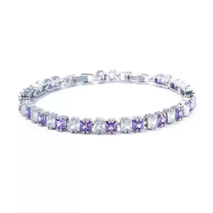 ASSORTED PRINCESS CUT DIAMOND TENNIS BRACELET