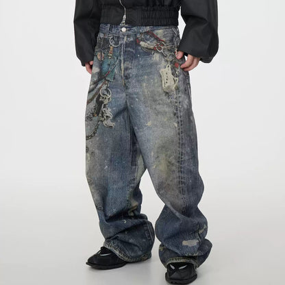 POCKETCHAIN PRINTED DENIM