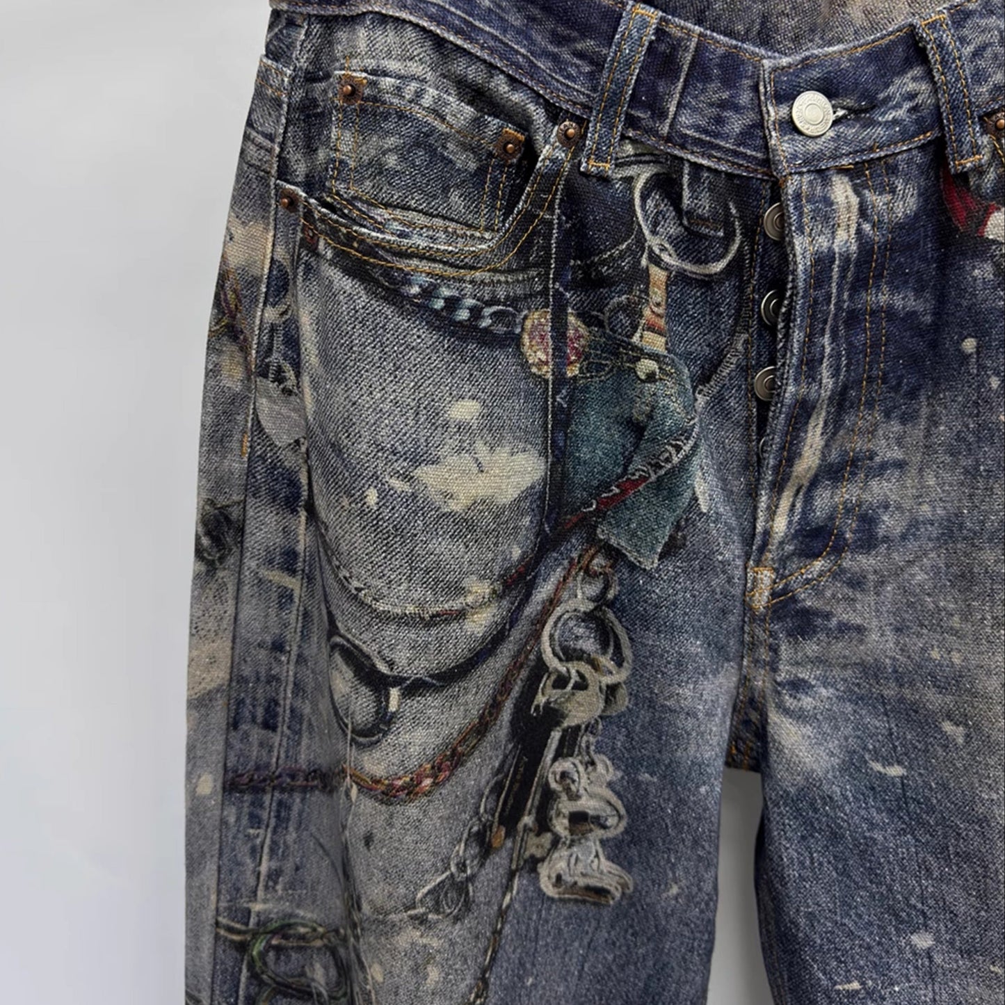 POCKETCHAIN PRINTED DENIM