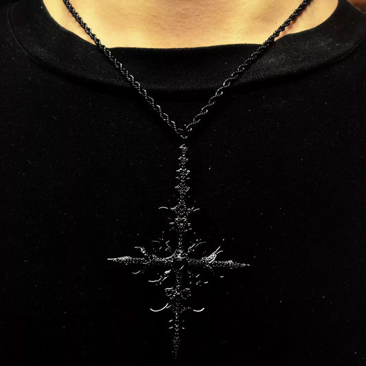 WHITE GOLD "MIDNIGHT APOSTLE" NECKLACE