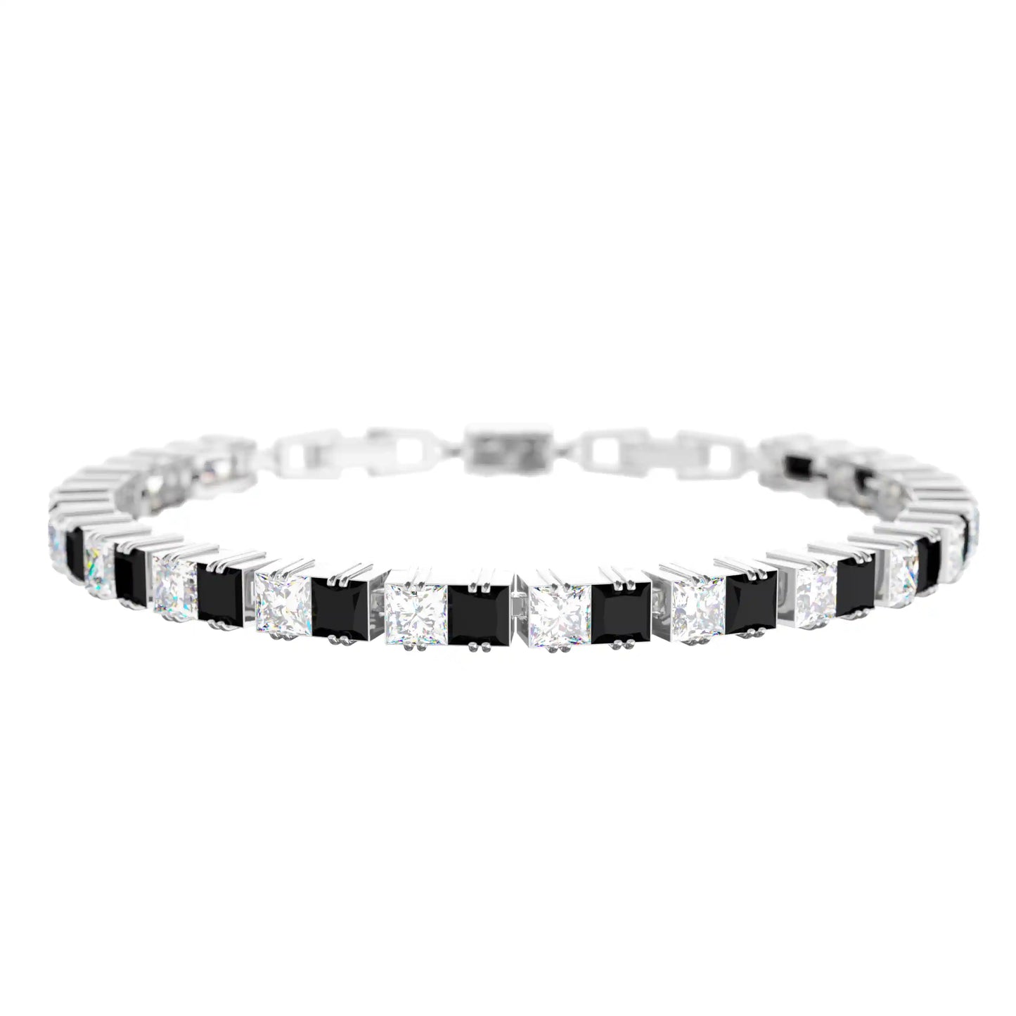 ASSORTED PRINCESS CUT DIAMOND TENNIS BRACELET