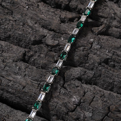 "EMERALD" BAGUETTE-CUT TENNIS BRACELET