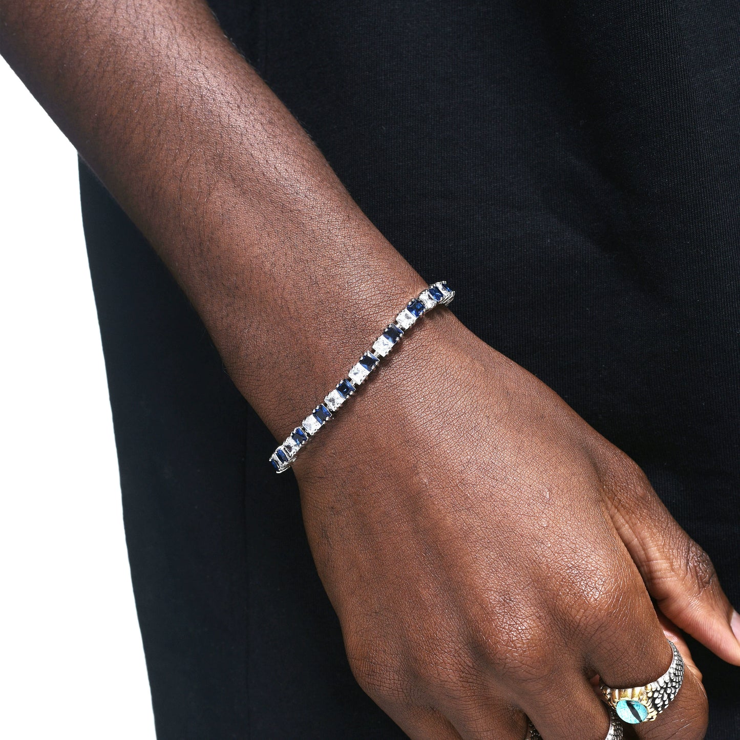 ASSORTED PRINCESS CUT DIAMOND TENNIS BRACELET