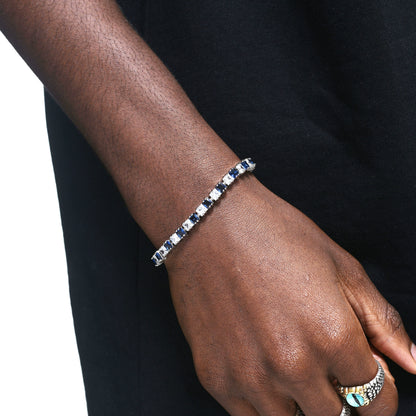 ASSORTED PRINCESS CUT DIAMOND TENNIS BRACELET