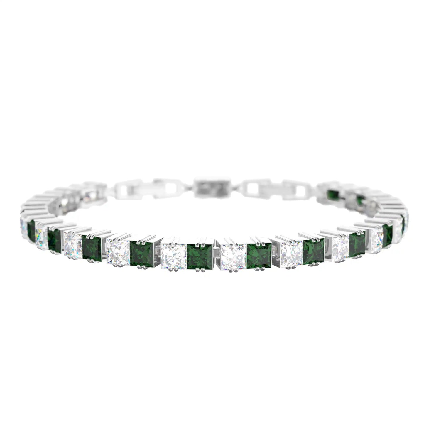 ASSORTED PRINCESS CUT DIAMOND TENNIS BRACELET