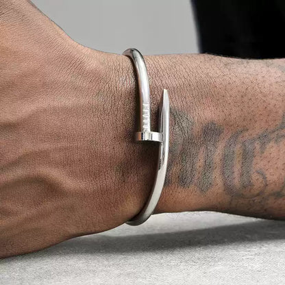SILVER AND GOLD NAIL BRACELET