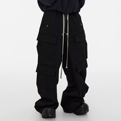 SS25 BLACK BAGGY CARGO DENIM