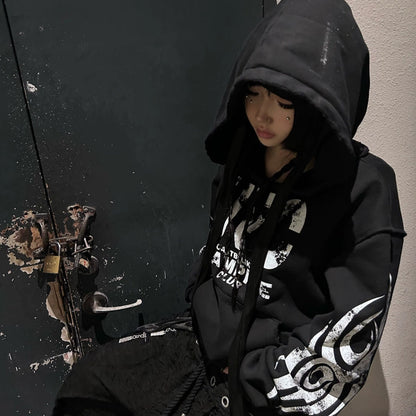 "UVC" VAMPIRE CLUB DISTRESSED HOODIE