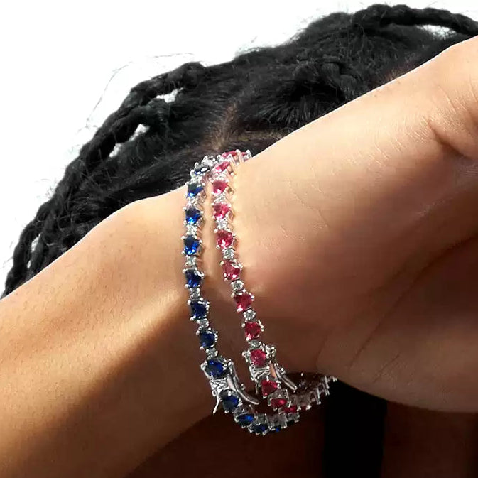 "ETERNAL" HEART-SHAPED DIAMOND TENNIS BRACELET