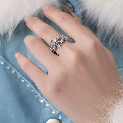 "CELESTIAL FROST" MICRODIAMOND SNOWFLAKE RING