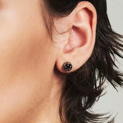 BLACK DIAMOND ENGRAVED EARRINGS