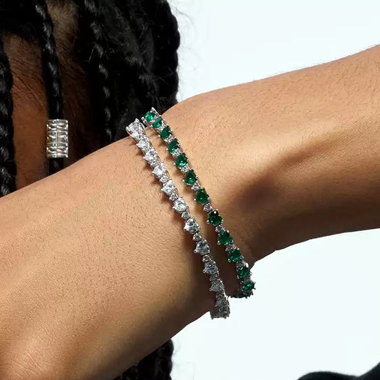 "ETERNAL" HEART-SHAPED DIAMOND TENNIS BRACELET