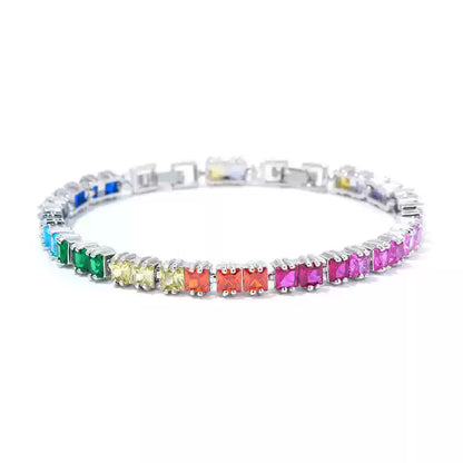 ASSORTED PRINCESS CUT DIAMOND TENNIS BRACELET