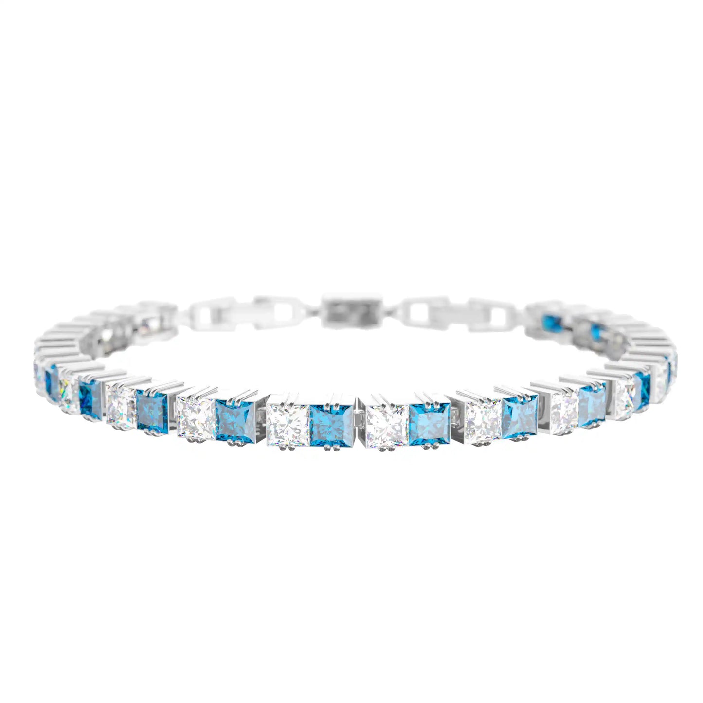 ASSORTED PRINCESS CUT DIAMOND TENNIS BRACELET