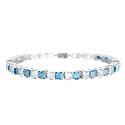 ASSORTED PRINCESS CUT DIAMOND TENNIS BRACELET
