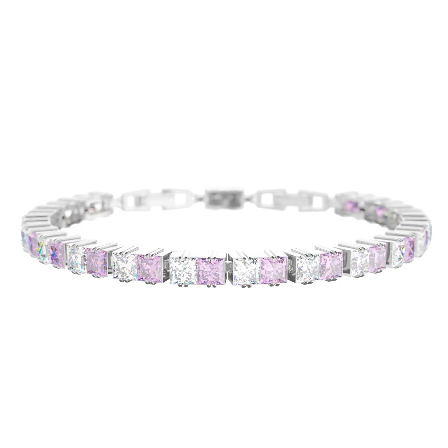 ASSORTED PRINCESS CUT DIAMOND TENNIS BRACELET
