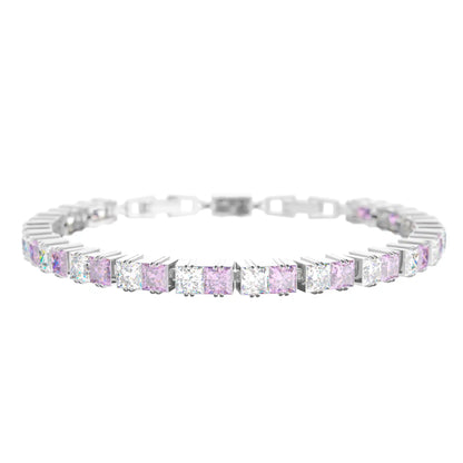 ASSORTED PRINCESS CUT DIAMOND TENNIS BRACELET