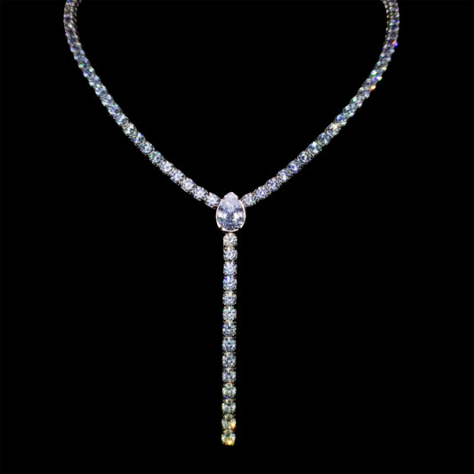 WHITE GOLD TENNIS CHAIN ROSARY