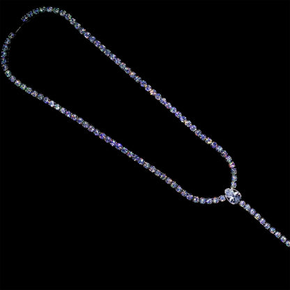 WHITE GOLD ST PETER'S CROSS TENNIS CHAIN ROSARY