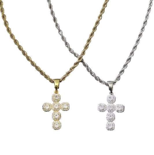 MINI DIAMOND CROSS NECKLACE