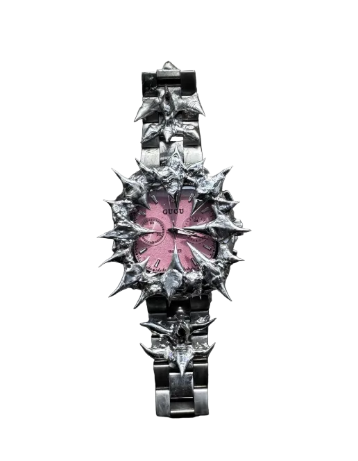 PINK STEEL SPIKE WATCH