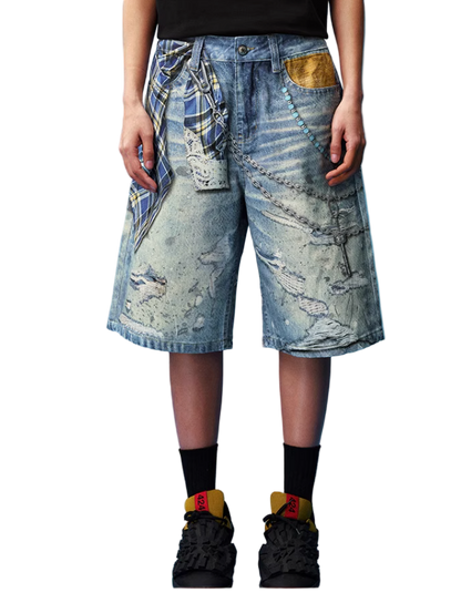 Chained Denim Jorts