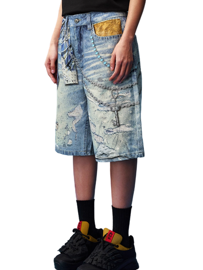 Chained Denim Jorts