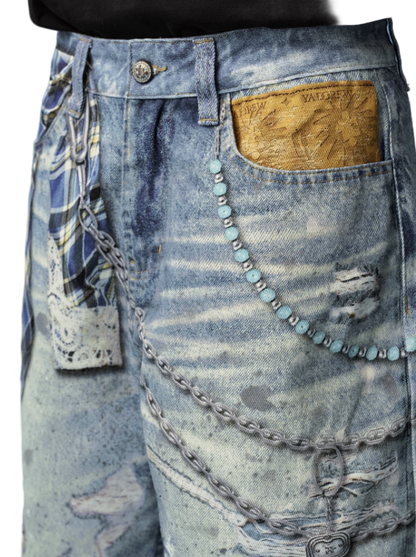 Chained Denim Jorts